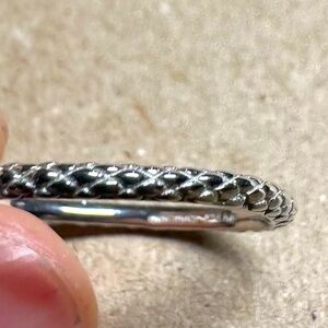 Platinum Minimalist 925 Sterling Silver Criss Cross Stackable Ring Band